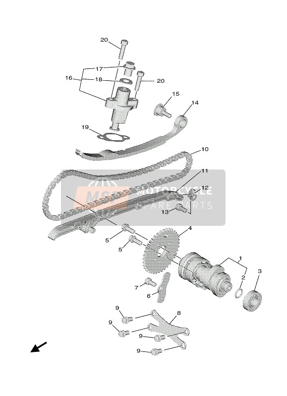 Yamaha TRICITY 300 2020 NOCKENWELLE & STEUERKETTE für ein 2020 Yamaha TRICITY 300